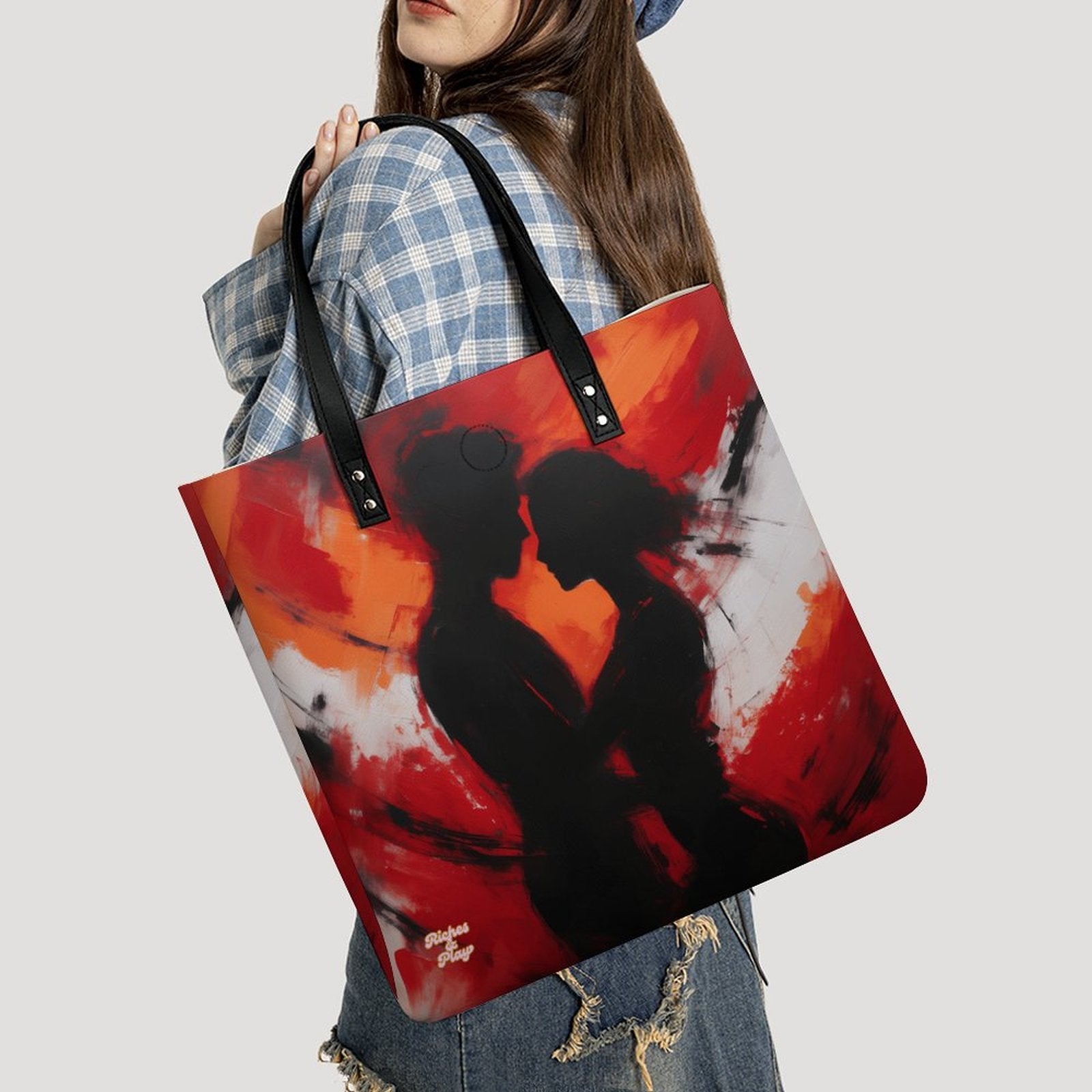 Shh...It's Art Lovers In Lust Fire Leather Handbag