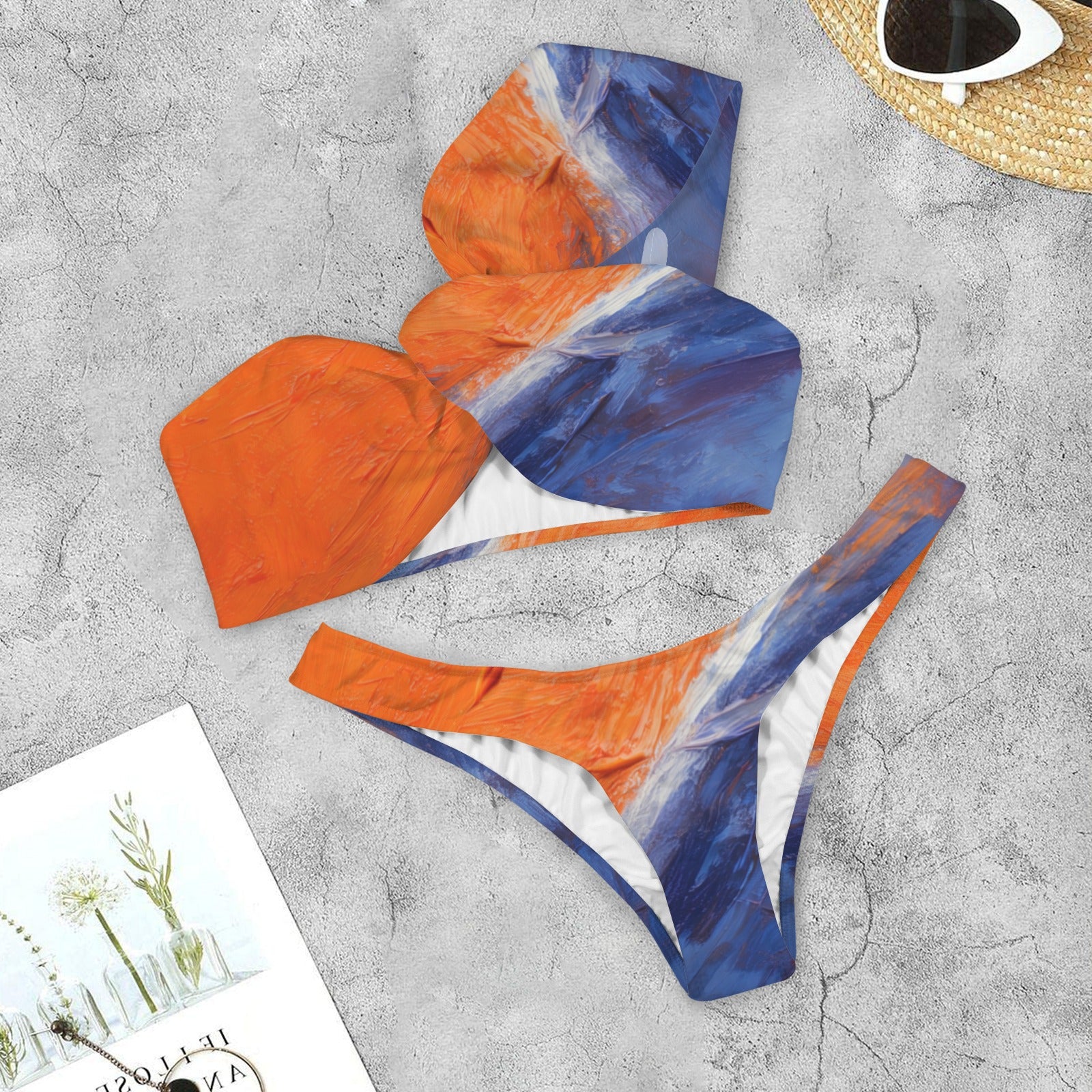 Phases of an Orgasm one shoulder bikini top & low rise thong