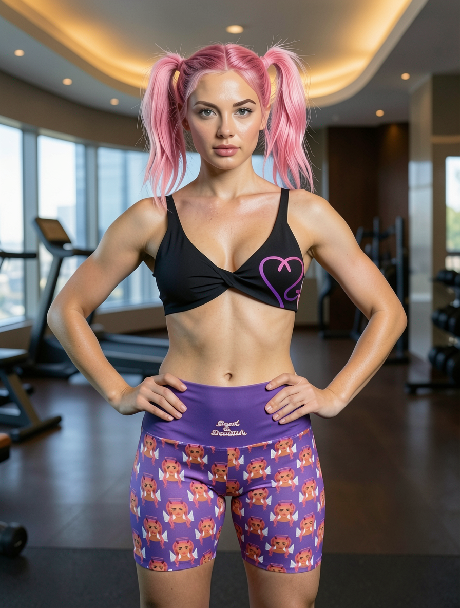 Cheeky 'Good & Devilish' Women's Workout Shorts — Fun, Sexy AOP Activewear
