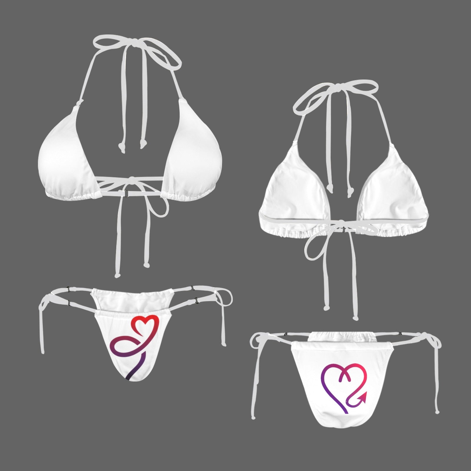 Good & Devilish Heart Halter String Bikini