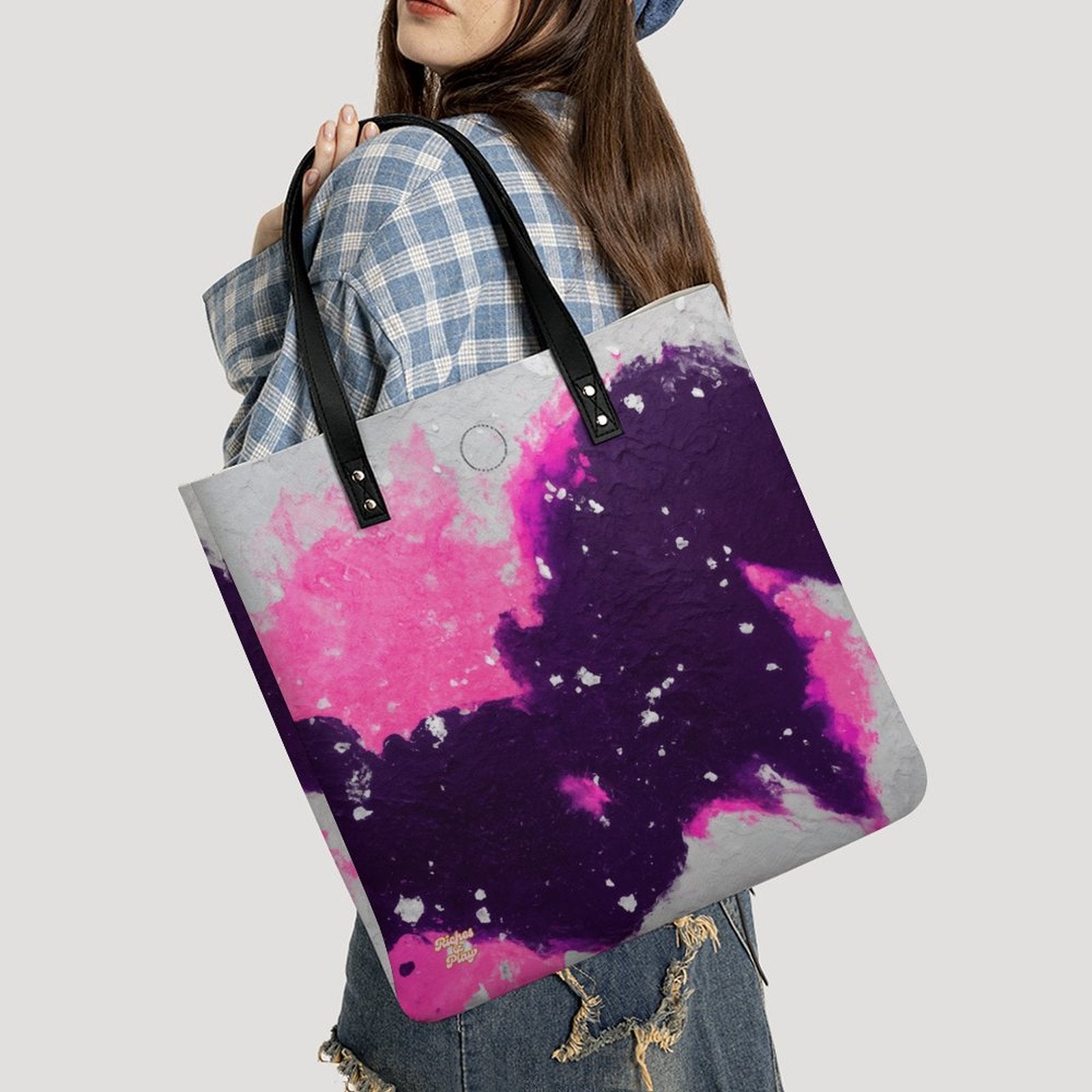 Shh...It's Art Abstract Orgasm Leather  Handbag