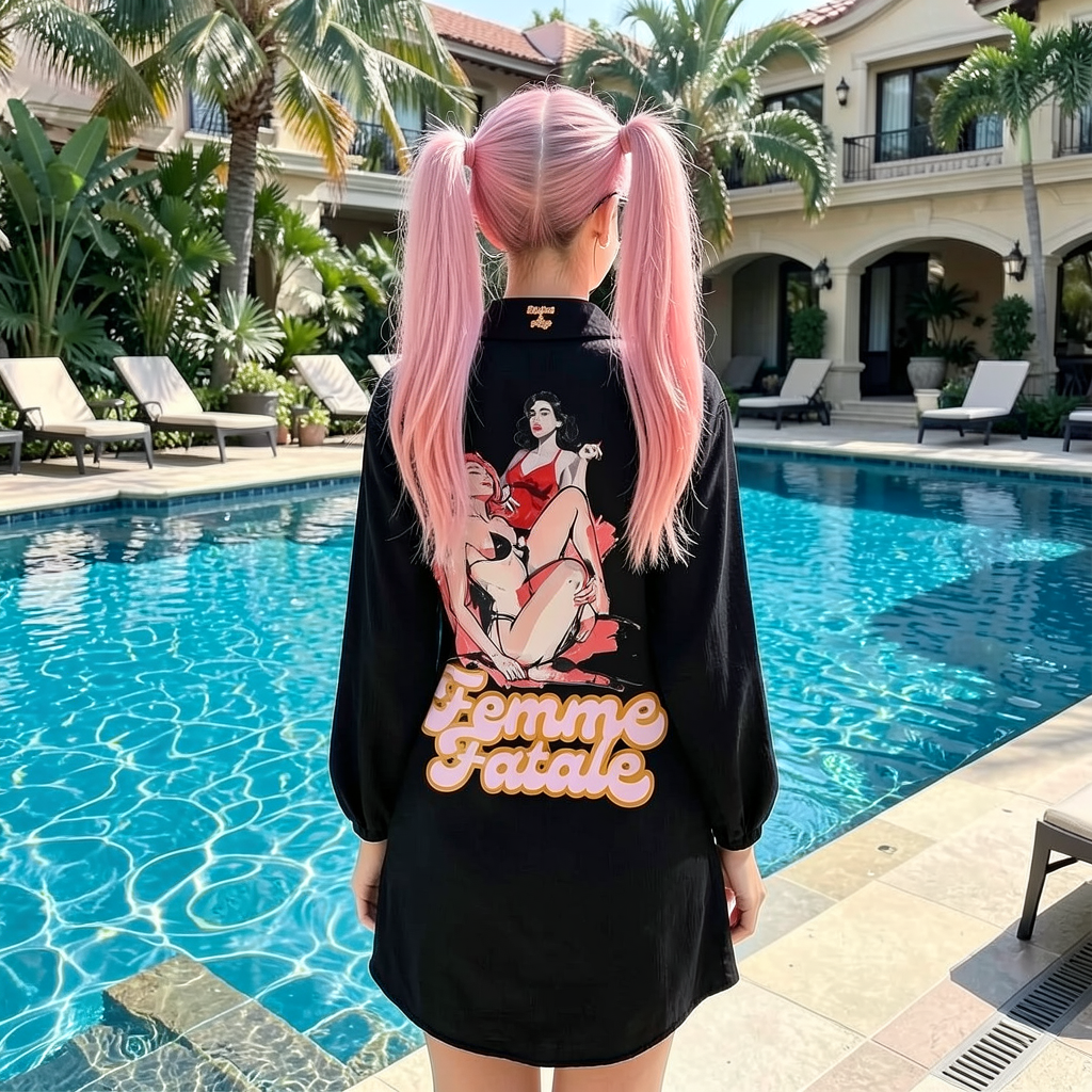 Private View – Oversized Long-Sleeve Button-Up.