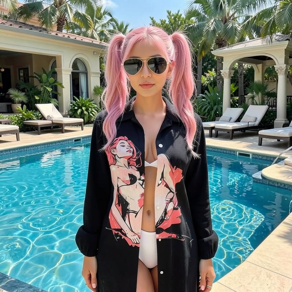 Private View – Oversized Long-Sleeve Button-Up.