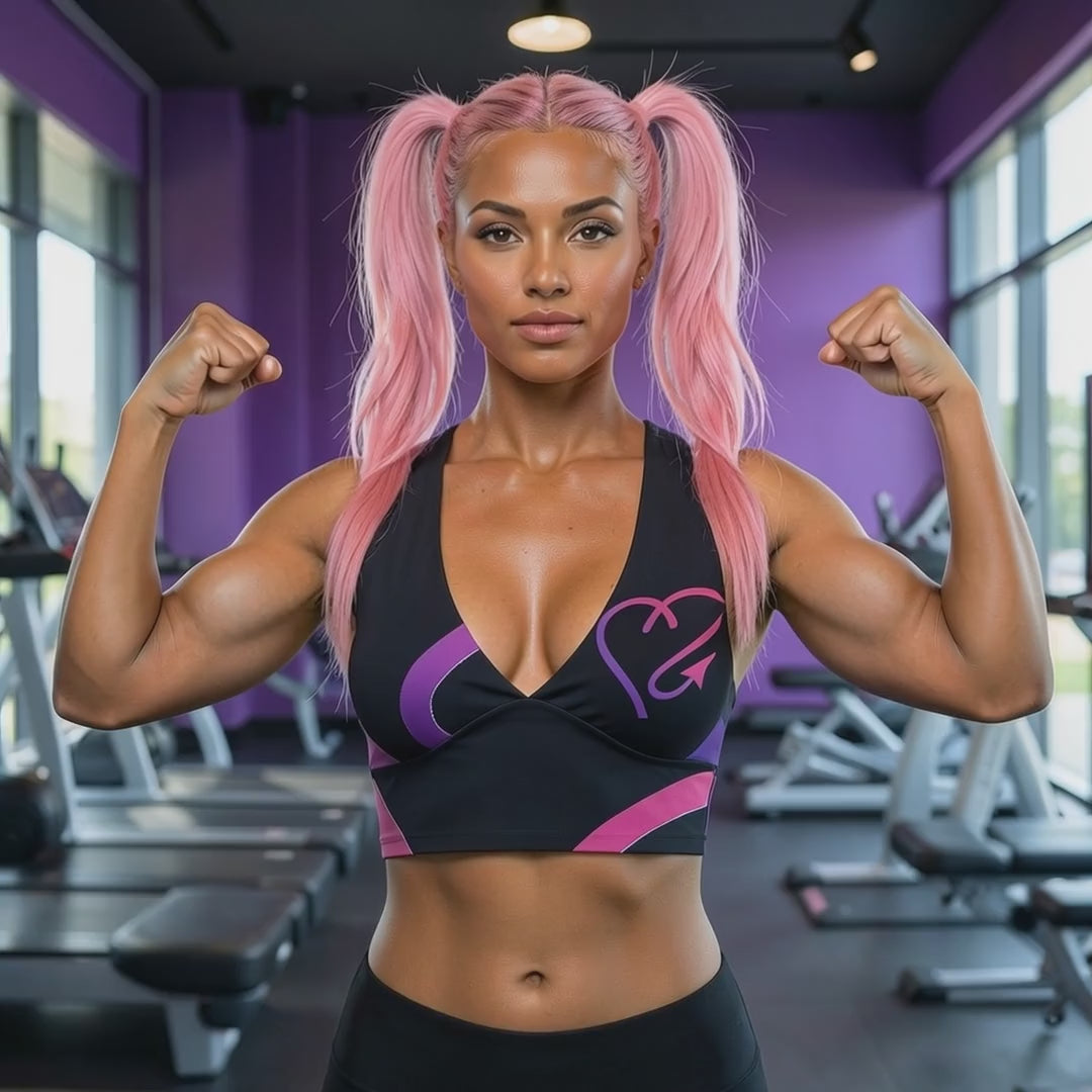 Good & Devilish Deep V-Neck Racerback Cutout Sports Top